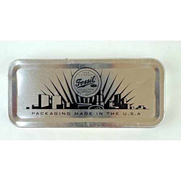 Vintage Fossil Leather Band Watch PARTS Only includes Horse rider tin Repairs - Picture 10 of 14